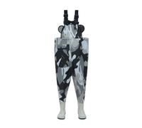 Waders impermeabili per bambini con stivali - Pantaloni da pesca con bretelle regolabili per attività all'aperto, waders in gomma con stivali integrati antiscivolo per bambini maschi e femmine, 6-7