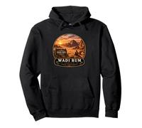 Wadi Rum Jordan Vintage Tramonto Viaggio Design Felpa con Cappuccio
