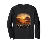 Wadi Rum Jordan Vintage Tramonto Viaggio Design Maglia a Manica