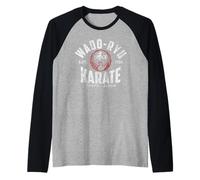 Wado-Ryu Karate Do Arti Marziali Giappone Tokyo Vintage Maglia con Maniche Raglan