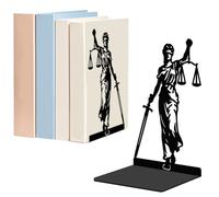 WADORN 1 paio di fermalibri decorativi in metallo Dea della Giustizia per scaffali, fermalibri resistenti, moderni e antiscivolo, supporto per libri, per scrivania, libreria, ufficio, 13 x 10 x 20 cm