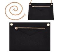 WADORN 1 set Kit di Conversione Inserto Organizer per Borsa con Catena D'Oro, Organizer per Borsetta In Feltro Inserisci Mini Busta Accessori per La Conversione Della Borsa per Kirigami Pochette, Nero