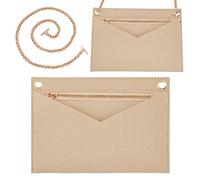 WADORN 1 set Kit di Conversione Inserto Organizer per Borsa con Catena D'Oro Organizer per Borsetta In Feltro Inserisci Mini Busta Accessori per La Conversione Della Borsa per Kirigami Pochette, Beige