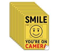 WADORN 10 adesivo con Scritta "Sorridi, Sei In Macchina Fotografica", Adesivi per Segnaletica di Sicurezza per Videosorveglianza In PVC Impermeabile e Cortese, Decalcomanie per Casa, 13x18cm