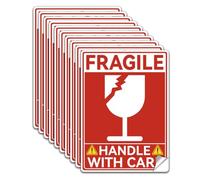 WADORN 10 adesivo per Etichetta In Vetro Fragile, Adesivi per Segnaletica di Sicurezza Impermeabile In PVC "Maneggiare con Cura" Adesivi per Spedizione In Vinile Autoadesivo per Spedizione, 18x13cm