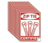 WADORN 10 pz Adesivo per Cartello Certificato Zip Tie, Adesivi di Avvertimento per Elettricisti con Casco Da Cantiere, Impermeabili In PVC, Divertenti, Autoadesivi, per Aziende, 13x18cm