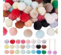 WADORN 100 pezzi di Pon Pon di Lana con Perline Colorate, Morbide e Soffici, Ciondolo A Forma di Palla per Orecchini, Perline Artificiali Morbide Da 22mm, Palla A Sbuffo per Donne