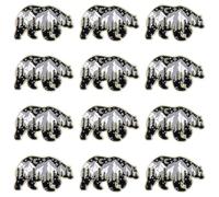 WADORN 12 spille a forma di orso dorato con montagna di neve, in lega smaltata, accessori per donne e uomini, 1,8 x 2,8 cm, per vestiti fai da te, zaini, banchetti, feste di compleanno, decorazioni