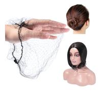WADORN 120 retine per capelli invisibili in nylon, per capelli lunghi, nere, elastiche, in rete, invisibili, rotonde, 11, 45 cm di diametro, per parrucche da uomo, balletto, decorazioni