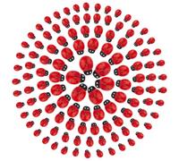 WADORN 120 statuette in resina rossa a forma di coccinella con retro piatto, mini animaletti, ornamenti per fai da te, giardino delle fate, casa delle bambole, micro paesaggistica, ghirlanda, torte