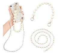 WADORN 2 PCS Catene per Telefono con Perline, Cordini per Telefono con Perline Cinturino da Polso per Cellulare con Fibbie Decorazione Custodia per Telefono Cinturino A Catena per Donna