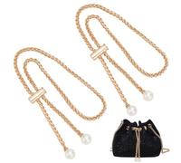 WADORN 2 Pezzo di Ricambio per Borsa A Secchiello con Strass, Cordino in Metallo Staccabile da 64.8 cm con Cordino Scorrevole Keeper Catena con Coulisse A Secchiello Bling da Donna con Perlina