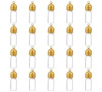 WADORN 20 pz Ciondolo Collana Fiala di Vetro, Ciondoli per Bottiglie di Vetro, Ciondolo per Bottiglia con Tappo A Vite, Ciondolo per Fiala Trasparente, Ciondolo per Bottiglia con Tubo di Vetro, Oro
