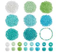 WADORN 2400 pz 8 colori Perline di Vetro, Perline Distanziatrici Piccole e Colorate Da 4mm, Sfuse, per Braccialetti Fai Da Te, Collane, Orecchini, Gioielli, Artigianato Primaverile Ed Estivo.