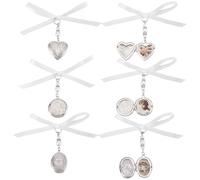 WADORN 3 ciondolo Da Sposa Bouquet In Acciaio Inossidabile Stile 316, 6 pezzo di Bouquet Da Sposa con Foto, Ciondolo per Bouquet Da Sposa, per Ricordo di Matrimonio, Regalo di Anniversario