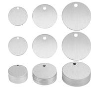 WADORN 3 misura Pendenti In Alluminio per Stampaggio Vuoto,Etichette per Timbratura Da 20/25.5/30 mm 30 pezzi Che Timbrano Messenge Word Tag Charms con Foro Da 2.5-3 mm per La Creazione di Gioielli