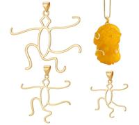 WADORN 3 Misure 925 Ciondolo A 5 griffe In Argento Sterling con Montatura A Griffe, Ciondolo Cavo Regolabile con Base Irregolare, Cabochon Incastonato, Porta Ciondoli In Cristallo, Oro