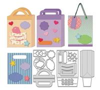 WADORN 3 pz. Fustelle per Sacchetti Regalo, Stars Love Handbag Die Cuts Fustelle In Acciaio Al Carbonio Stencil Modello per Goffratura In Metallo per Fai Da Te Scrapbooking Album Fotografico