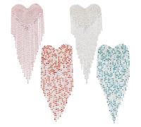 WADORN 4 colori Toppe con Strass A Forma di Cuore, Toppa Da Cucire con Cristalli Colorati, Glitter, Strass, Nappa, Dio A Forma di Cuore, Applique per Abbigliamento, Camicie, Jeans, Decorazione