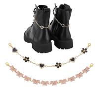 WADORN 4 Pz Bling Butterfly Shoe Charms Flower Heart Boot Catene per Donne Golden Sock Strap Decorazioni Scintillanti Strass per Scarpe Da Ginnastica Zoccoli Sandali Casual Accessori per Scarpe