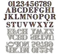 WADORN 4 pz Lettere Dell'Alfabeto Numeri Fustelle In Metallo Tagli, Fiore AZ Alfabeto 0-9 Numero Fustellatura Floreale Lettera Iniziale Numeri Stencil Modello per Album Artigianale Carte