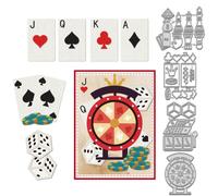 WADORN 4 pz. Stencil per Fustelle In Metallo per Dadi Da Poker e Scacchi, Tema di Intrattenimento Modello di Fustella In Acciaio Al Carbonio per Goffratura Fai Da Te, Scrapbooking, Album Fotografico