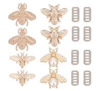 WADORN 4 Stile Chiusure Decorative per Borsa A Forma di Ape, 8 set di Borse In Metallo, Fibbie A Clip Decorative, Scarpe con Perle, Bottoni per Maglione, per Progetti di Creazione di Borse Artigianali