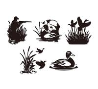 WADORN 5 pz Adesivi Riflettenti in Vinile per Auto da Caccia alle Anatre, Adesivo per Finestrini Auto Impermeabile con Cacciatore di Anatre Germani Reali Che Vola All'Aperto per Auto, Camion