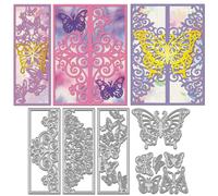 WADORN 5 pz. Fustelle per Taglio Pizzo A Farfalla, Fustelle Verticali A Forma di Farfalla, Fustelle In Acciaio Al Carbonio A Forma di Farfalla Cava, Fustelle per Scrapbooking, Decorazioni per Album
