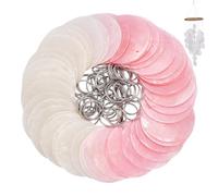 WADORN 50 conchiglie marine Capiz in 2 colori, 5 cm, dischi rotondi piatti naturali con 2 fori e 50 anelli in acciaio inox da 18 mm per artigianato con conchiglie, decorazioni per la casa, campanelli