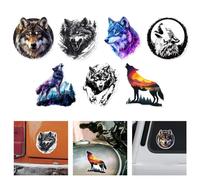 WADORN 7 adesivo per Auto In Vinile con Scritta "Wild Wolf", Adesivo Auto con Motivo Lupo, Foresta, Montagna, Impermeabile, Riflettente, Divertente, In Vinile, per Coprire Graffi, Finestrini, Paraurti