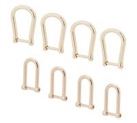 WADORN 8 Confezione di Anelli A D per Borse, 2 Stili Vite in Grillo Anelli A D con Chiusura A Vite Grillo A Ferro di Cavallo A Forma di U Anello A D per Portachiavi Fai da Te Portachiavi Accessori