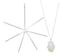 WADORN 925 ciondolo In Argento Sterling con Incastonatura A Griffe, 6 supporto per Ciondolo con Pietra Preziosa Grezza, con Incastonatura A Griffe, Regolabile, con Chiusura A Griffe, Platino