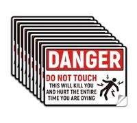 WADORN Adesivo con Cartello "Pericolo Non Toccare", 18x13cm PVC Questo Ti Ucciderà Adesivo di Sicurezza Adesivi di Sicurezza Impermeabili Non Toccare Etichette di Sicurezza Autoadesive In Vinile