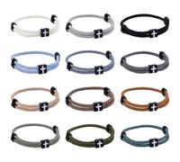WADORN Braccialetto con croce in 12 colori per uomo e donna, regolabile, gioielli cristiani, corda religiosa con Gesù WWJD Dio, braccialetto intrecciato a mano per eventi ecclesiastici, regalo per il