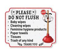 WADORN Cartello In Metallo con La Scritta "Non Gettare Le Salviette Nel WC", Targa In Latta Da 36.1x28cm, Divertente Retrò per Casa Lavoro Bagno Fazzoletti Salviette WC Bagno Poster Da Parete
