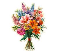 WADORN Cartello In Metallo Vintage con Bouquet di Fiori Selvatici, Targa Da Parete In Latta Retrò con Motivo Floreale, Motivo Floreale, Decorazione per Bagno, Toilette, Giardino, Casa, 26x33.5cm