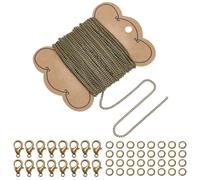 WADORN Catene per Collane Da 32 piede per La Creazione di Gioielli, Catene per Collane per La Creazione di Gioielli, Rotoli di Maglie Alla Rinfusa con 20 fermaglio A Moschettone e 100 anelli