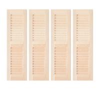 WADORN Confezione da 4 finestre in scala 1:12, persiane in legno naturale, 3,2 x 11,7 cm, cornici in miniatura per casa delle bambole, mobili, scatole, Natale, Halloween, decorazione per la casa