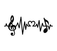 WADORN Decorazione Da Parete In Metallo con Note Musicali, Scultura Da Parete In Metallo con Battito Cardiaco Musicale Vintage, Nota D'Amore Decorativa, Ornamento Da Appendere, 38x16cm