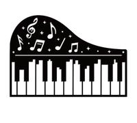 WADORN Decorazione Da Parete In Metallo con Tastiera di Pianoforte, Scultura di Silhouette di Strumento Musicale Decorazione Da Parete per Amanti Della Musica Note Musicali Ornamento, 30x29.4cm