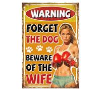 WADORN Divertente Cartello In Metallo per Caverna Dell'Uomo, Dimentica Il Cane, Attento Alla Moglie, Cartelli di Metallo di Avvertimento, Poster Da Parete Pin Up Women, Targhe per Casa, 20x30cm