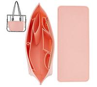 WADORN Felt Purse Organizer Base Shaper per Tote Bag, Inserto Organizer per Borse per Borsette Tasche Multiple Borsa Organizer in Feltro in Borsa Shaper con Cerniera Fit LV Neverfull MM Speedy, Rosa