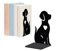 WADORN Fermalibri per Mensole A Forma di Cane, Decorativi, 1 paio, Fermalibri In Metallo Antiscivolo Resistente A Forma di Cucciolo, Fermalibri A Forma di L, per Biblioteca, Casa, Ufficio, Scrivania