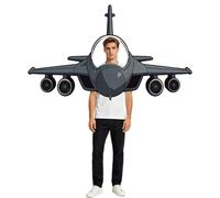 WADORN Fondale con decorazioni a forma di jet da combattente, 1,8 x 1,2 m, per feste a tema aereo, sfondi fotografici per foto e accessori per feste di compleanno dell'aeronautica militare
