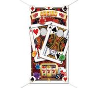 WADORN Fondale per Banner per Porta Fotografica per Festa A Tema Casinò, Forniture per Striscioni per Foto di Poker, Decorazioni per Casinò, Quasi Carnevale, per Serate di Giochi, 180x90cm