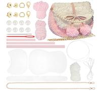 WADORN Kit Fai Da Te per Borse A Maglia e Uncinetto, Borse A Tracolla In Rete di Plastica Materiale Artigianale Borsa A Tracolla All'Uncinetto Da Donna Fatta A Mano Set per La Creazione di Borse, Roso