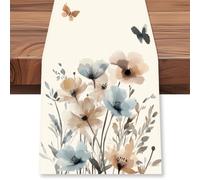 WADORN Runner Da Tavolo con Fiori di Papavero, Lunghezza 183cm , Runner Da Tavolo con Fiori Ad Acquerello, Decorazione Primaverile Ed Estiva Stagionale, Lavabile, per La Cucina, La Sala Da Pranzo