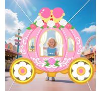 WADORN Striscione per Porta con Foto Della Carrozza Della Principessa, Decorazioni per Feste di Compleanno Da 160x180cm, Sfondo Fotografico con Carrozza di Zucca, Grande Striscione per Appendere