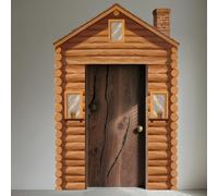 WADORN Striscione rustico in legno per portico, 1,8 x 2,8 m, sfondo per feste in campeggio, vecchia casa in legno, sfondo fotografico, striscione da appendere per casa, campeggio, avventura e feste